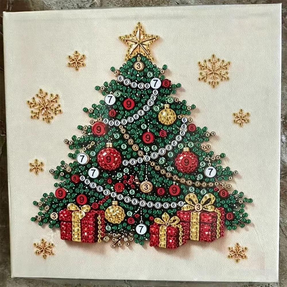 DIY Weihnachts-Perlen-Diamantmalerei Kunst-Set 3D Weihnachten Perlen-Bilder Bastel-Set für Anfänger Heimdeko Wandkunst Partygeschenk
