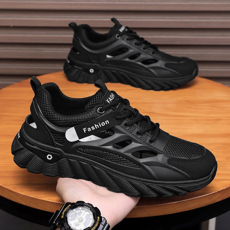 Men's Shoes 2025 Summer New Men's Breathable Casual Hollow Thin Shoes Non-slip and Wear-resistant Sports Thick-soled Forrest Gump Shoes