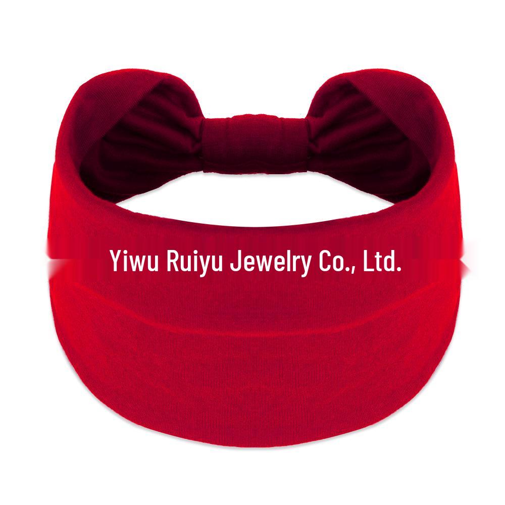 Cross-Border Women's Wide Cotton Elastic Sports Headband