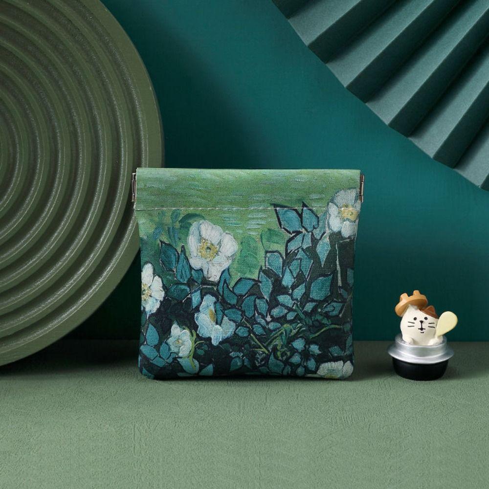 

Data Cable Storage Bag Leaf Spring Bag Women Change Storage Bag Coin Purse Lipstick Cosmetic Bag S зелёный