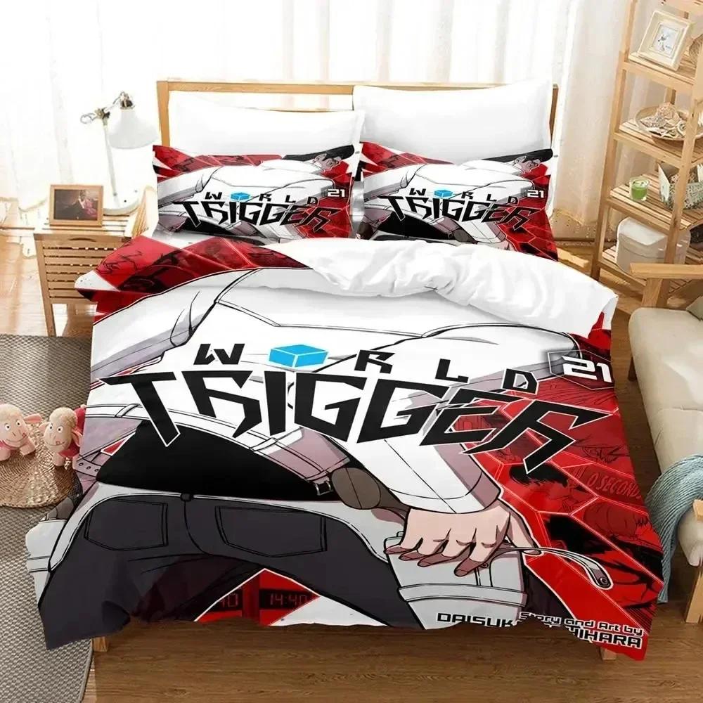 Osamu Mikumo World Trigger Bedding Set Printed Bed Set With Pillowcase Duvet Cover Soft Queen King Size Bedclothes Home