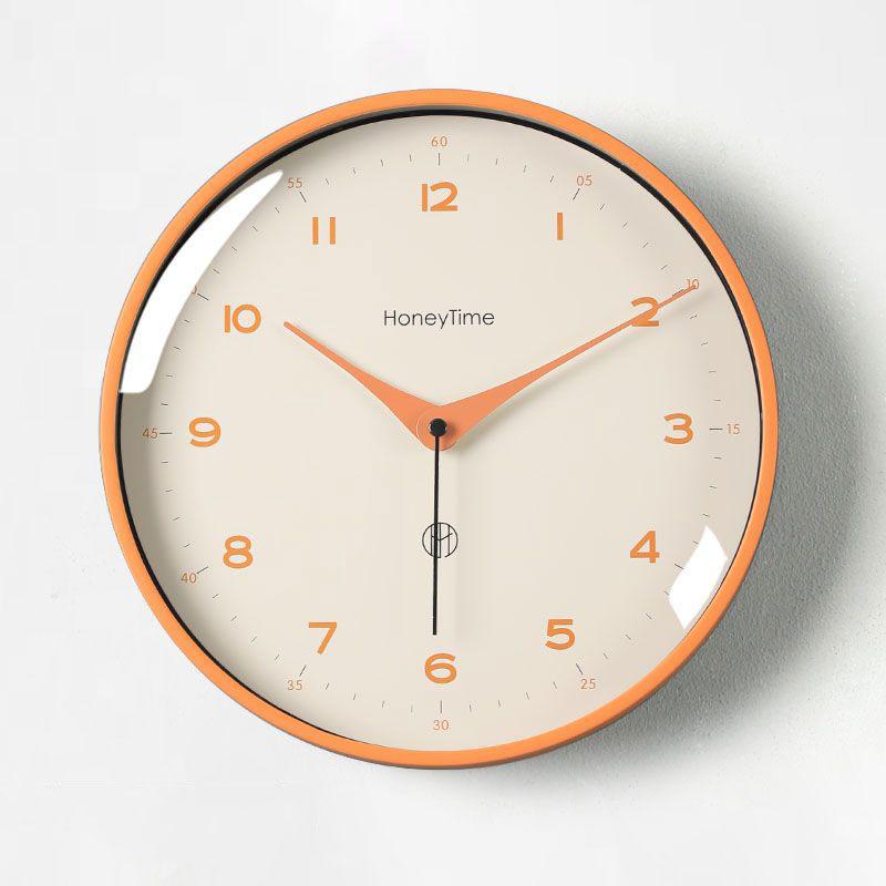 

Simple Orange Wall Clock Atmosphere Creative Silent Dinning Living Room Wall Hanging Clocks Watch Home Decoration (Orange,25.5cm) помаранчевий