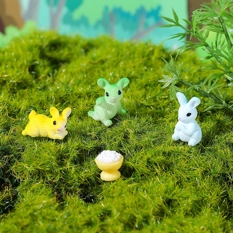 Rabbit Paradise: Cute Cartoon Rabbit Miniature Garden Ornaments - Colorful Resin Accessories & Crafts