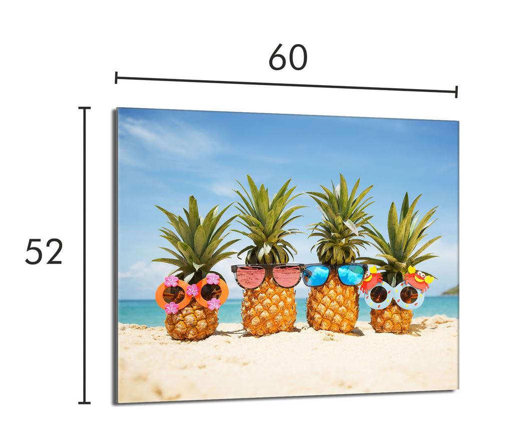 Szklana płyta ochronna na kuchenkę 60x52 Ananas