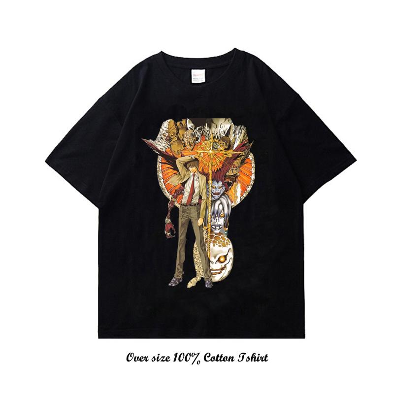

Футболка с графическим принтом Death Anime Harajuku в винтажном стиле большого размера из хлопка, модные футболки в стиле хип-хоп, летняя уличная одежда, унисекс, топы, футболки XXXXL