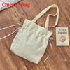Girl Heart Bowknot Shoulder Bag With Drawstring Cotton Tote For Daily Use