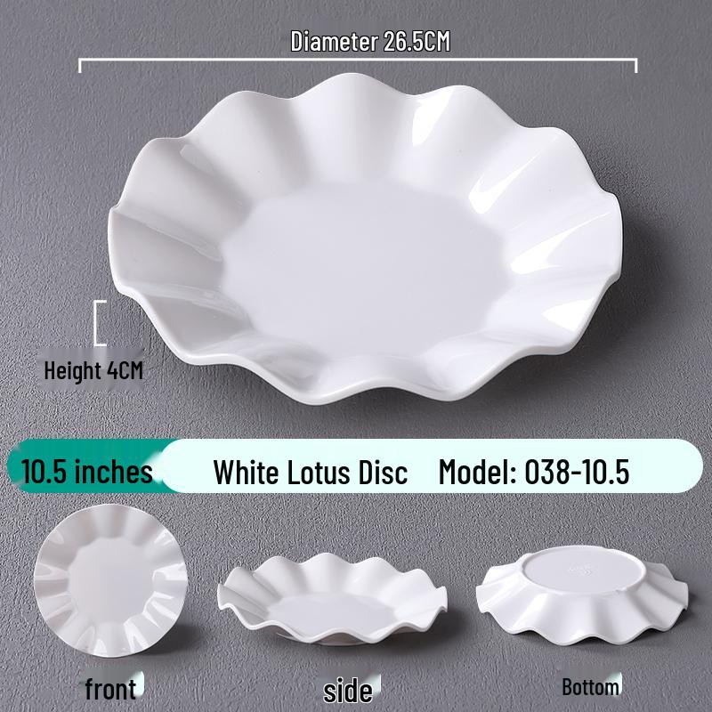 Japanese-Style Plastic Petal Plates for Restaurants - Ideal for Hot Pots, Cold Dishes, Side Dishes, Stir-Fry, and Tableware.