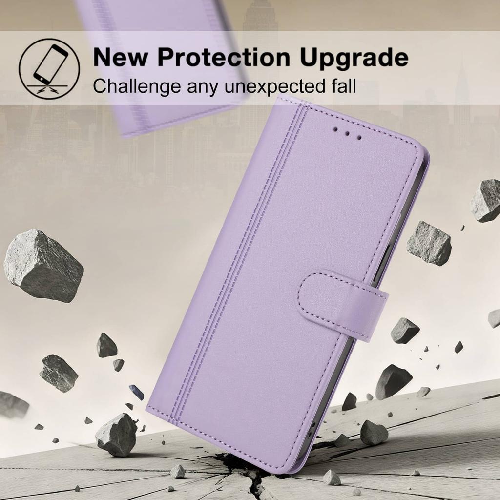 Flip Wallet Case for iPhone 17 16 Pro Max 17e 16e Air, Leather Card Holder Cover with Magnetic Clasp, Stand, Shockproof Case