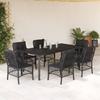 VidaXL Garden Dining Set with Cushions 7 Pcs, Patio Table and Chairs, Outdoor Furniture Terrace, Modern, 3212108