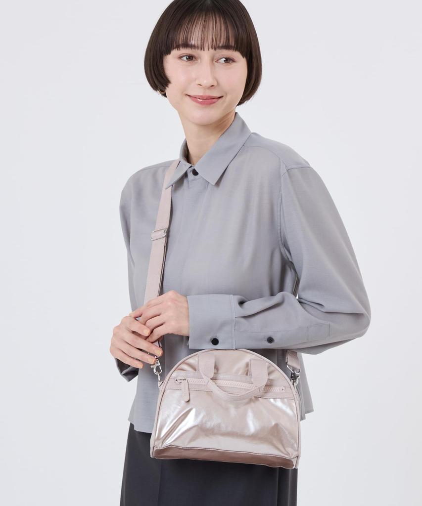 ROUND SM Gold Shine SATCHEL/1802/Rose