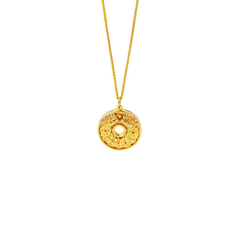 National Trend Ring Women's Trendy Money Hollow Filigree Retro Simple Jewelry Necklace Pendant