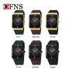 OFNS Unisex Fashion Square Quartz Watch with Luminous Waterproof Silicone Strap