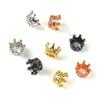 2pcs 9x7mm Micro Pave Cubic Zirconia Crown Charm Spacer Beads for Women Men Jewelry Making