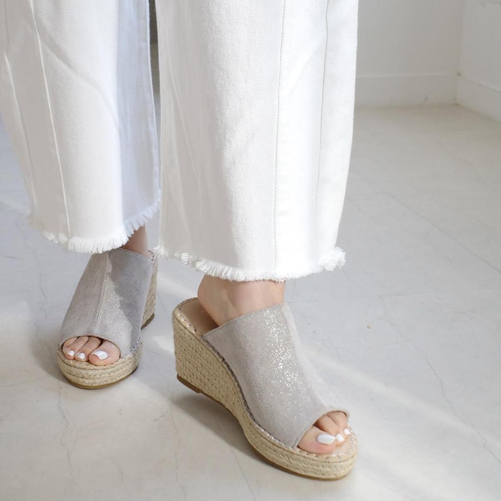 Jute Clog Wedge Platform FX010 Silver [AmiAmi] Sandals, Sandals, Sandals, Sole, Mules, 7.5cm Heel, Women's, Clogs, Summer, Sandals, (39 (24.0cm -