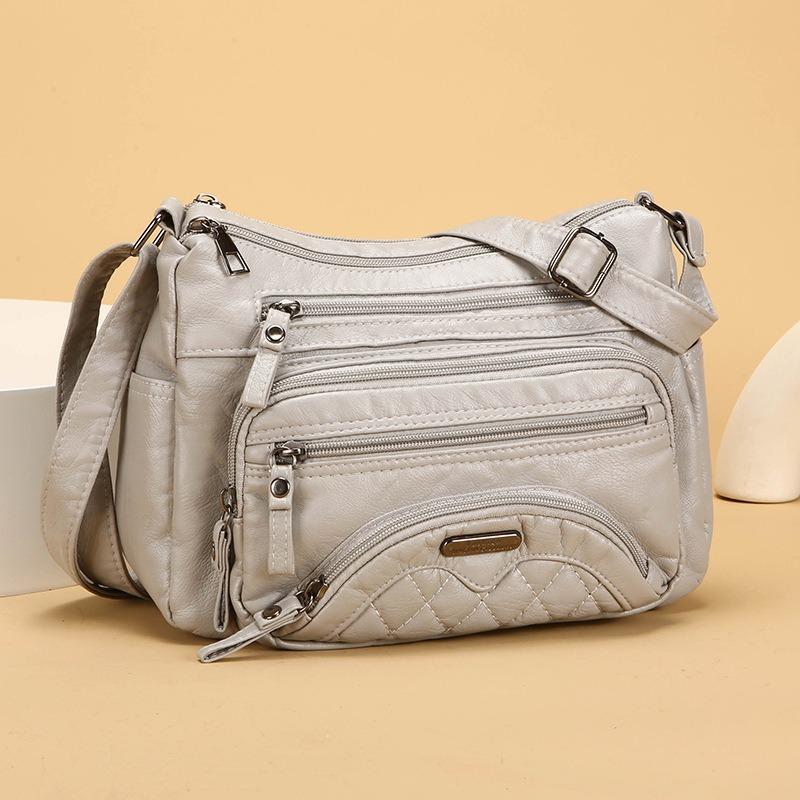 Yumuşak Deri Dokulu Çok Katmanlı Askılı Çanta Basit Zarif, Moda Günlük ve Hafif Anne Çantası