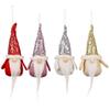 4PC Christmas Decoration Sequin Hat Forest Old Man Pendant Christmas Faceless Doll