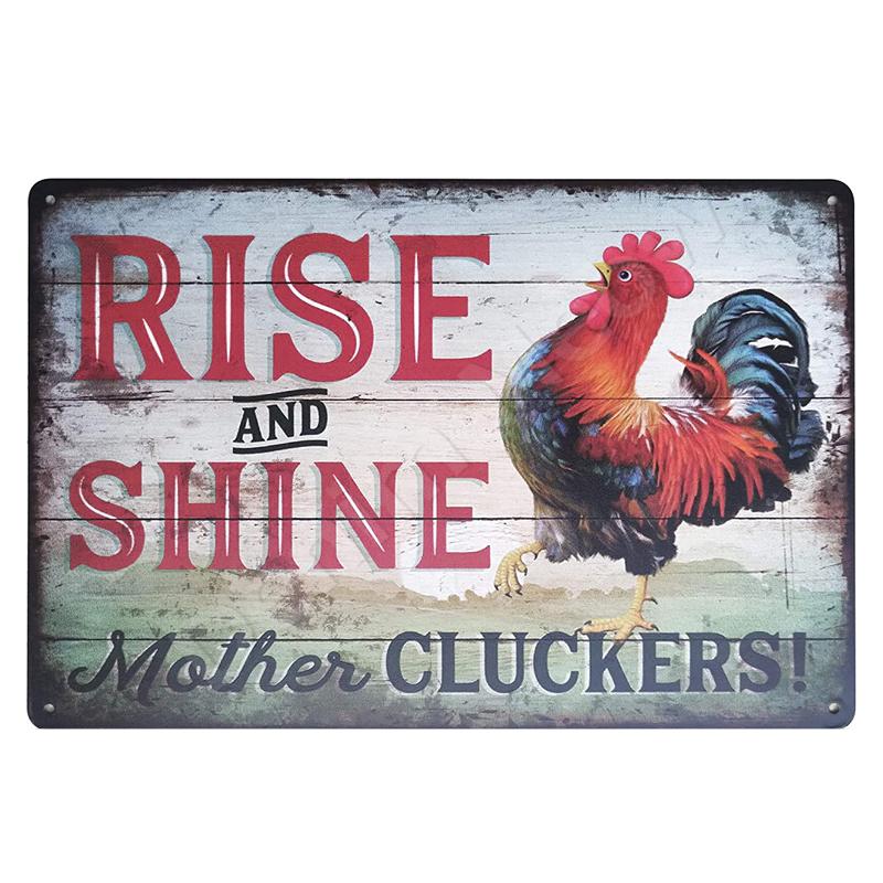 The Fluffy Butt Hut Vintage Retro Metal Sign Hot Chicks Funny Wall Art Sign Welcome To Our Coop Kitchen Farmhouse Wall Decor