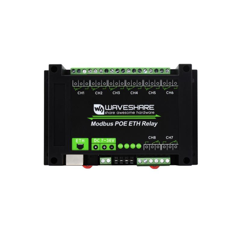 

Industrial 8/30 Channel Ethernet Relay Module with Modbus RTU/TCP and PoE Communication