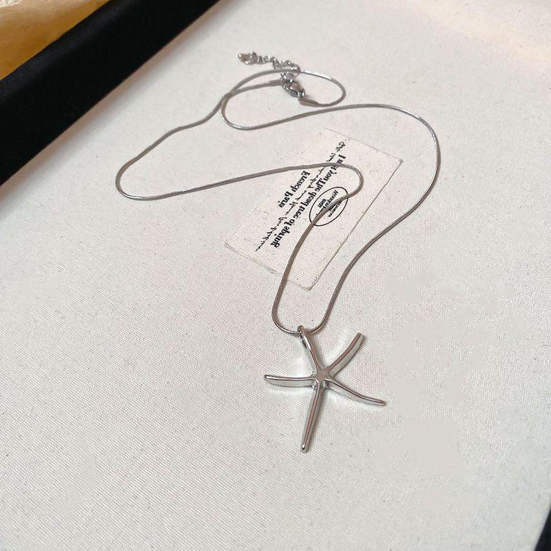 Oceanic Shell Starfish Conch Pendant Necklaces for Women Adjustable Rope Collarbone Chains Necklace Seaside Holiday Jewelry V
