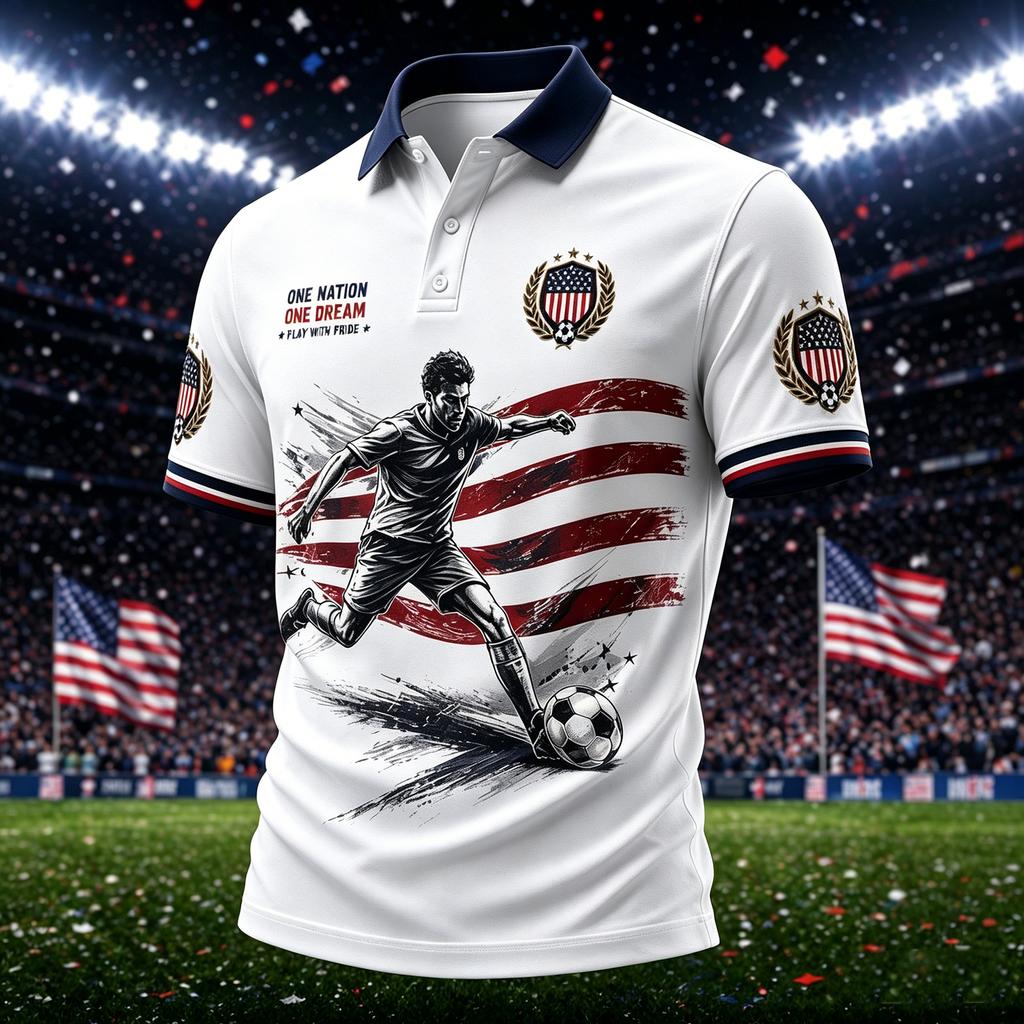 Men's Casual Short Sleeve Soccer Print T-Shirt for Sports, Training, and Daily Wear