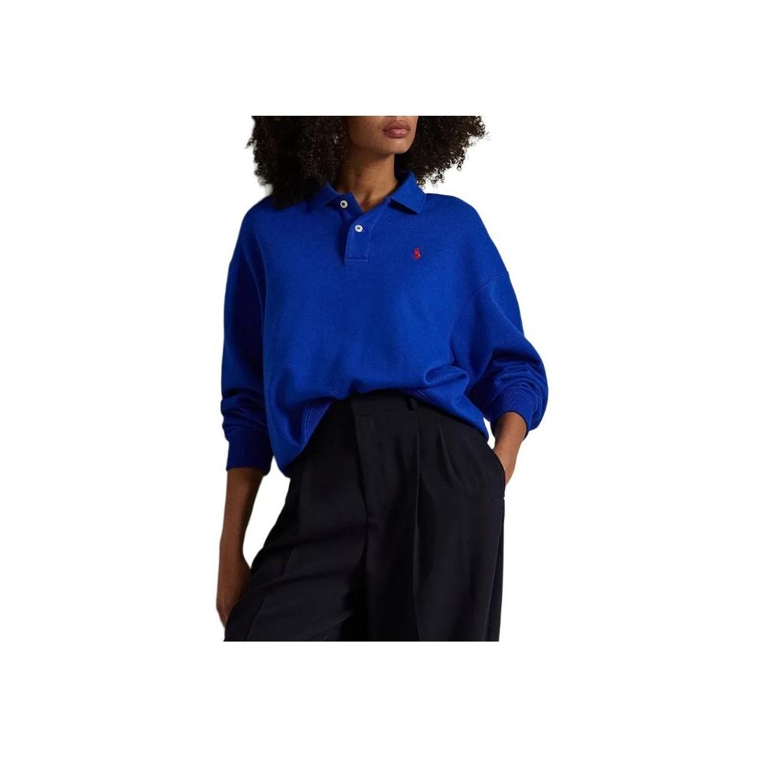 

Polo Ralph Lauren Однотонная рубашка поло с приспущенным плечом, свободного кроя, с длинным рукавом, женские топы, синий 211947966-004 XS