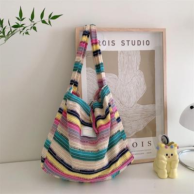 Knitted Women's Rainbow Stripe Shoulder Bag 2023