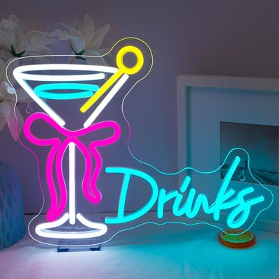 Cocktai Neon Sign LED Light Sign for Wall Home Decor Bedroom Business Club Party Bars Shop USB Powered Neon Decor