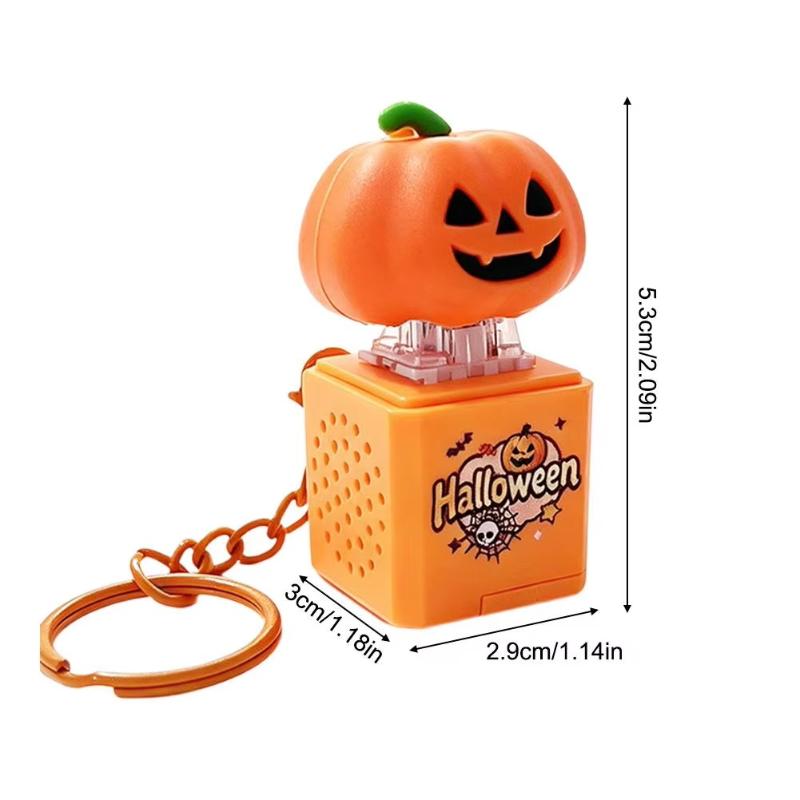 Halloween Pumpkin Ghost Sound Fidget Keychain Decompression Funny Charm Portable Stress Reliever for Backpack Decoration