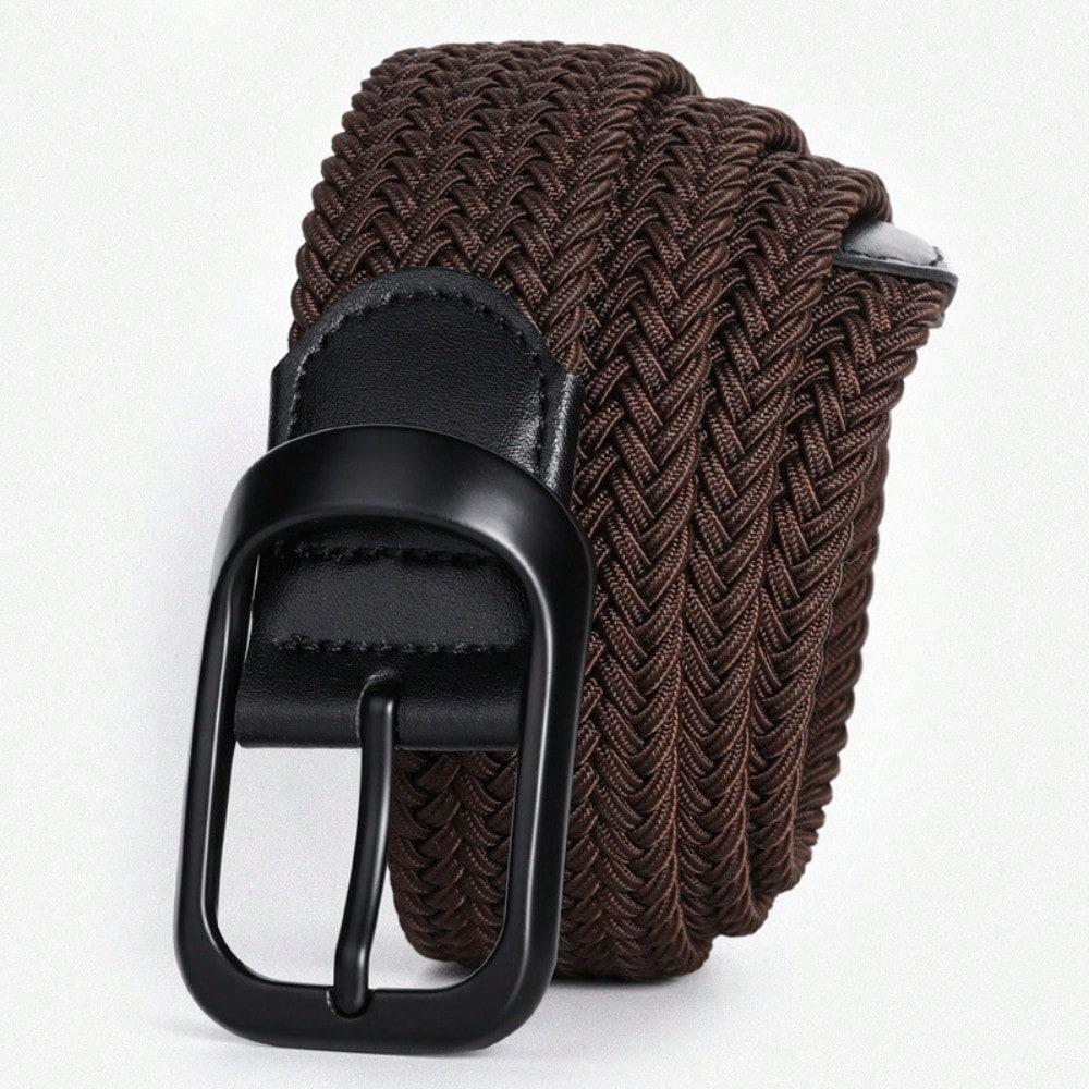 Men's Elastic Woven Belt, Non-porous Elastic Belt, Casual Buckle Belt