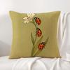 Cute Cartoon Ladybug Cushion Cover Natural Linen Organic Fabric DoubleSided Printing Sofa Home Decor Gift Pillow Cover