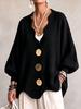 Women's European Loose Knit Cardigan - New Long Sleeve Sweater Coat, Solid Color, Versatile Outerwear, Lazy Style