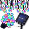 Solar Garland 10m 100 LED Balls IP65 Twilight Sensor Garden Curtain RGB