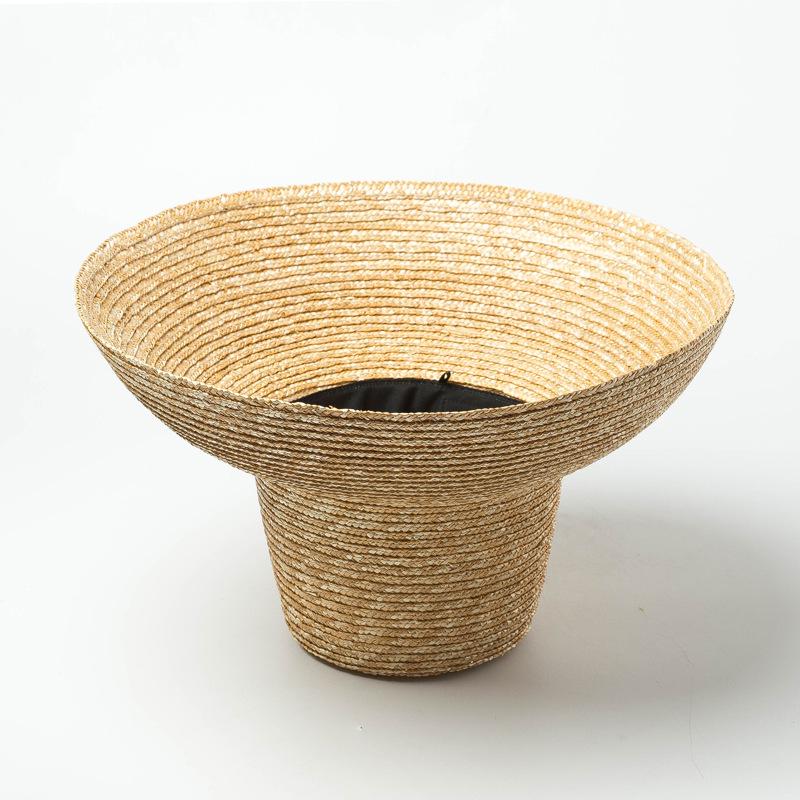 European and American Fashion Retro High-top Big-eave Straw Straw Hat Outdoor Sunscreen Sunshade Concave Shape Big-edge Straw Straw Hat