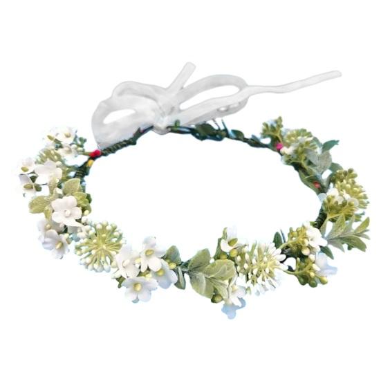 

Искусственная ткань, имитация цветка, корона, повязка на голову, путешествия, праздник, фото, венок, фестиваль, обруч для выступлений, аксессуары для волос белый