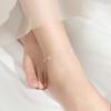 Simple 925 Sterling Silver ZIrcon Beads Anklets for Women Summer Foot Jewelry