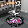 1pc Love LeopardChair Carpet for Office, Indoor Non-Slip Washable Polyester Fiber Carpet, Mat For Office, Machine Washable