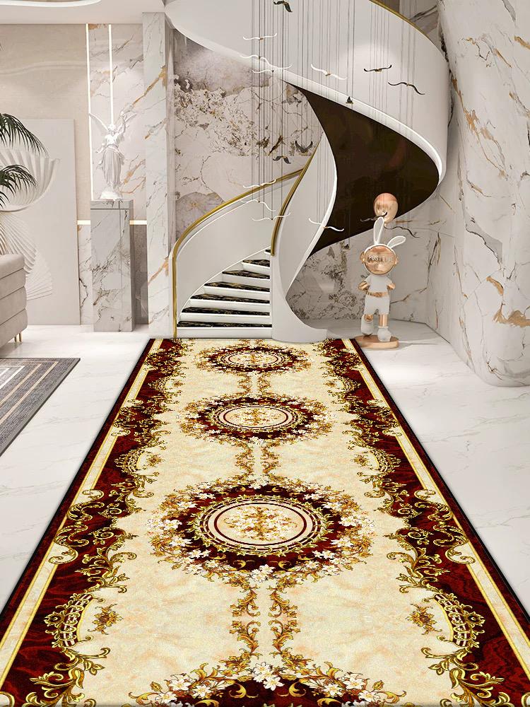 

Golden Luxury Long Corridor Carpets High-grade Lobby Decoration Non-slip Runner Rugs Hotel Stair Passageway Washable Floor Mat 60*200cm