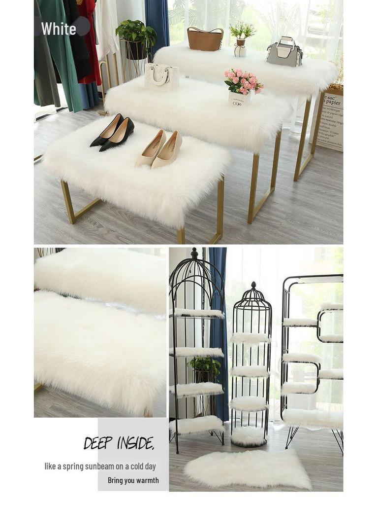 White Faux Fur Display Mat for Surfaces and Decor