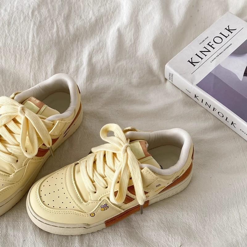 Board shoes women's spring 2025 new trend versatile platform white shoes niche bread shoes casual shoes ins tide