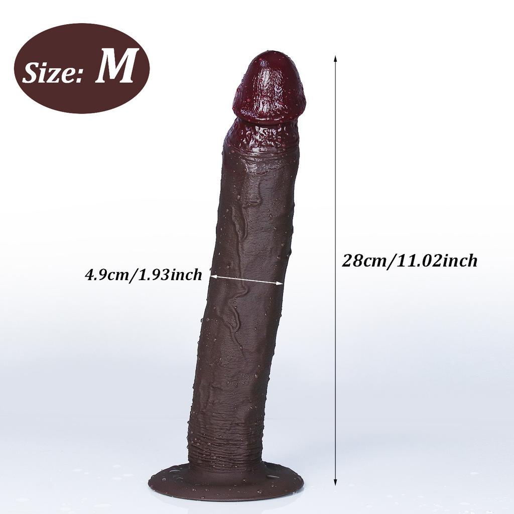 Coffee Black Extra Long Snake Shape Silicone Dildo, Dual Density Soft Skin Feel, Flexible Curved Design, 3 Sizes, Up To 35cm, Discreet Packaging