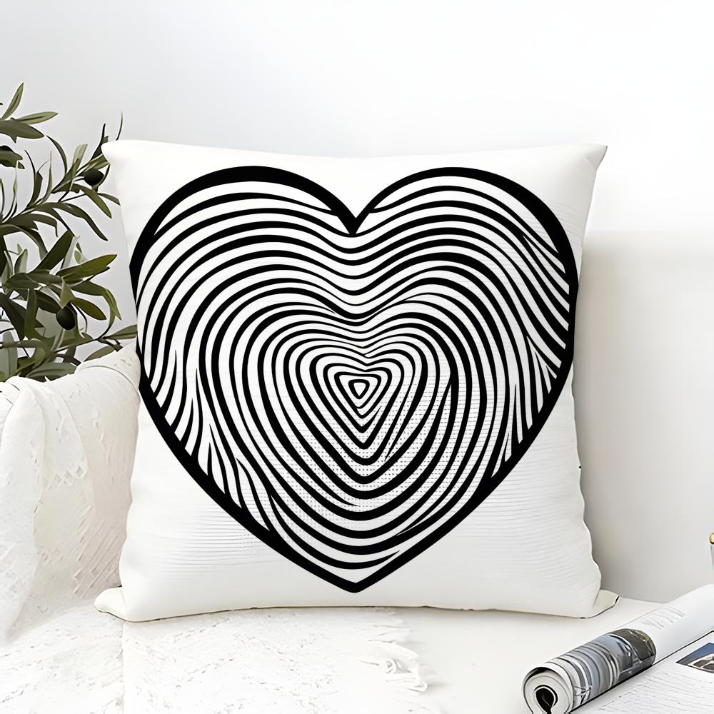 Geometric Heart Decor Pillow Case linen pillow case sofa home decor cushion cover cushion cove