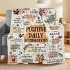 Inspiring Daily Affirmations Soft Blanket, 100% Polyester Knit Fabric, Positive Belief Gift, Support Women's Mental Health