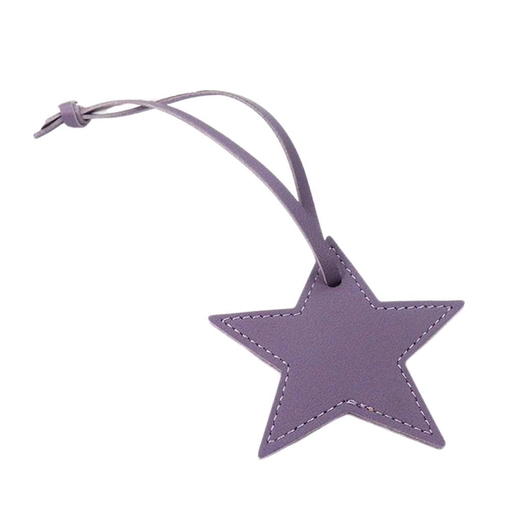 Five Pointed Star Leather Pendant Keychain Stylish Key Rings Five-pointed Star Luggage Tag Purse Decoration for Ladies