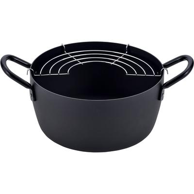 Wahei Freiz Tsubame-Sanjo Made Iron Tempura Pot, 22cm Deep, IH Compatible, Gas Fryer Compatible, Deep Fryer, Tempura Pot, Made In Japan,