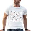 Vintage Pastel Blauw Roze Beige Geometrisch Terrazzo Patroon T-shirt T-shirt Unisex Casual Anime T-shirts Voor Unisex T-shirt