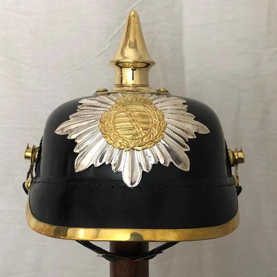 Niemiecki Pruski Hełm Pickelhaube, Cesarski Hełm z Kolcem Noszalny dla Dorosłych LARP, Cosplay Rekonstrukcja Zbroja