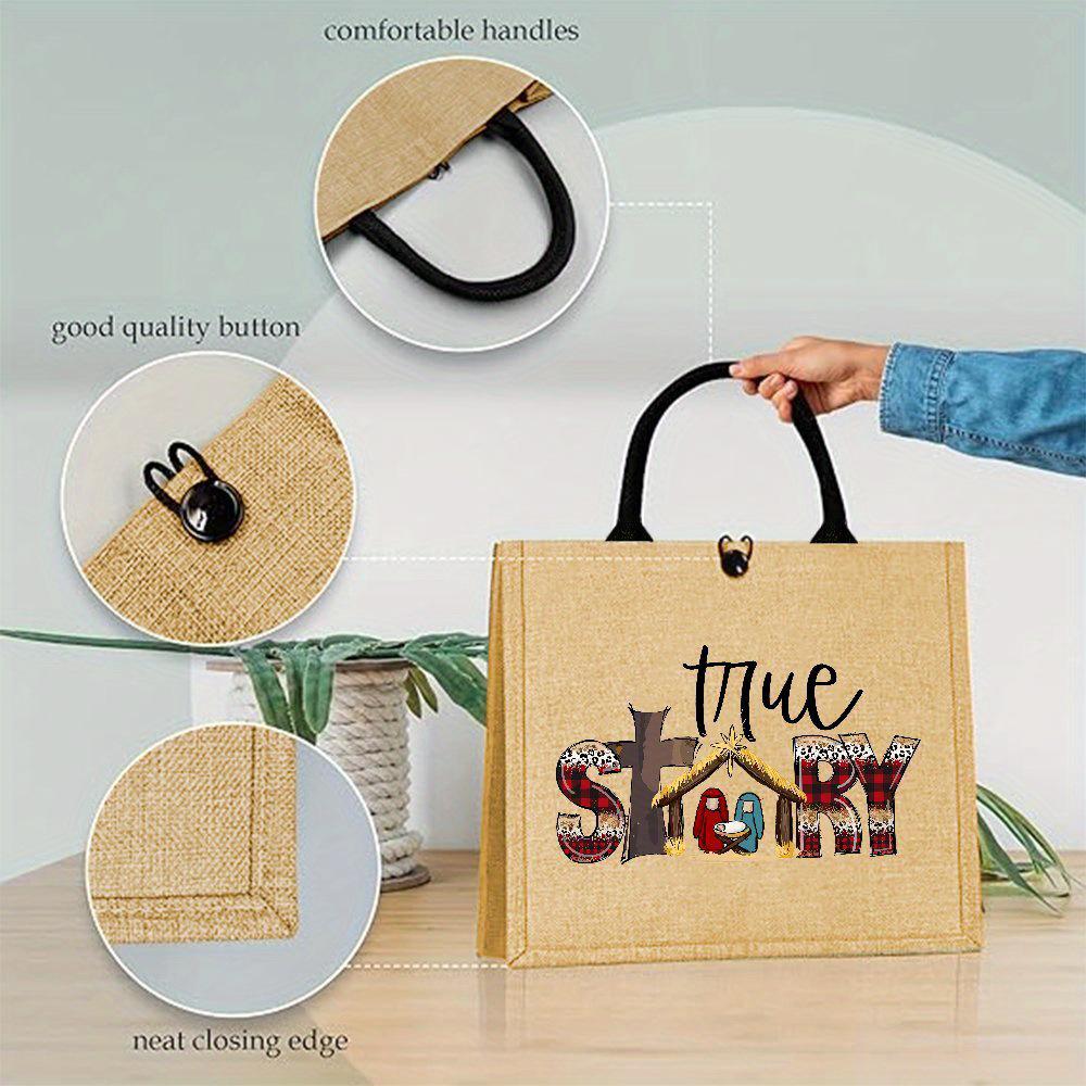 Weihnachtskrippe Jute Tragetasche zum Einkaufen, Reisen & für den Außenbereich