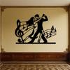 Metal Couple Dance Wall Sculpture Retro Music Note Decor Iron Art Statue for Living Room