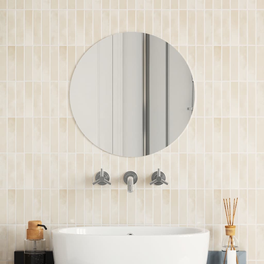 Vidaxl Lustro Ścienne, 50 Cm, Okrągłe, Szklane