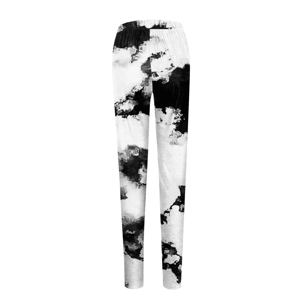 Women's Pants Print Elastic Soft Cotton Leggings Casual Home Pajamas